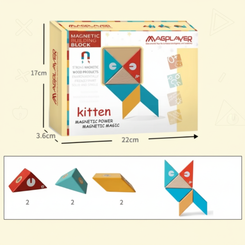 Collection of durable magnetic wooden blocks for educational and creative building activities.