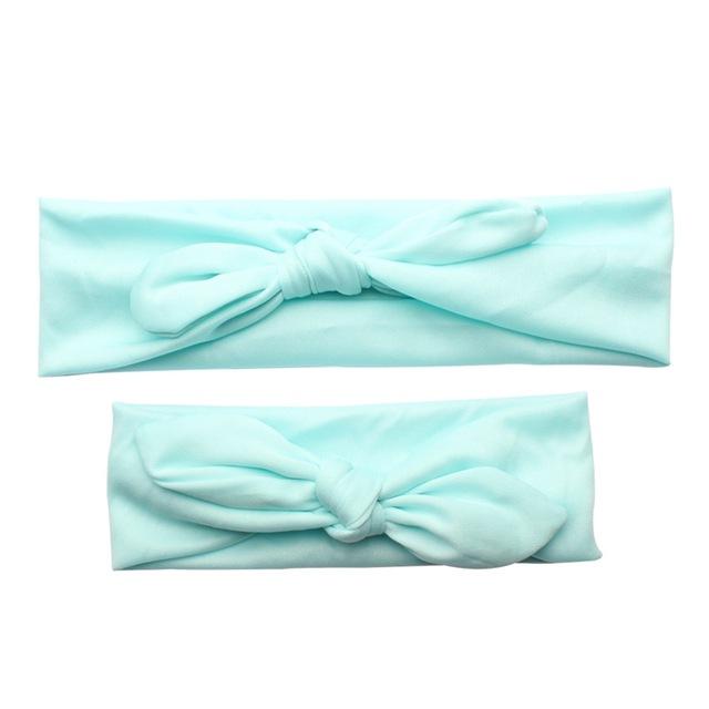 Women's and girl's pink cotton bow headbands, stylish and comfortable family photo props