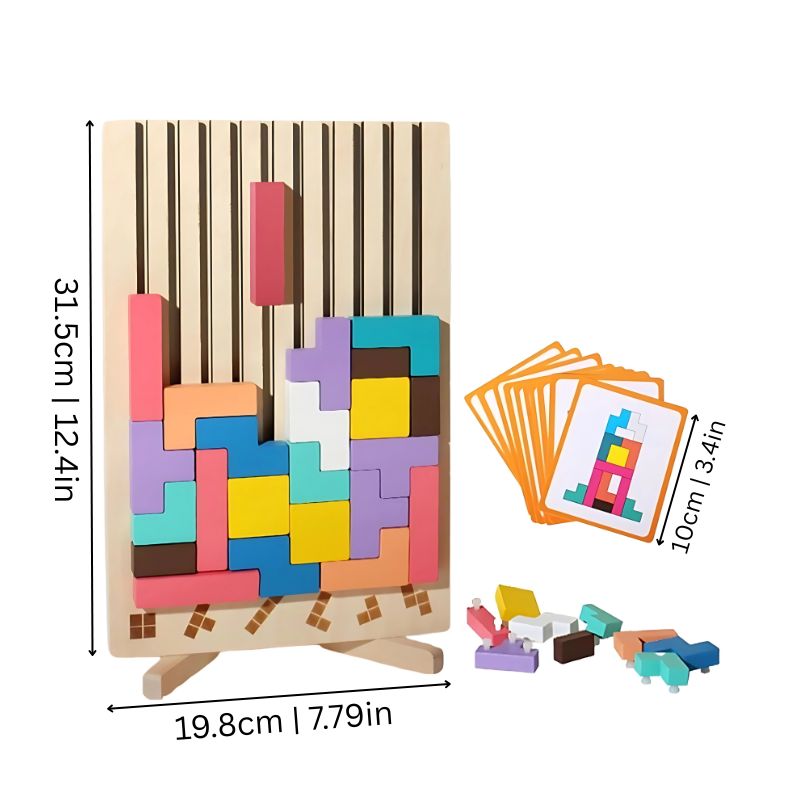 Kids' educational stacking game: unisex toddler toy with geometric shapes for creative, sensory learning.