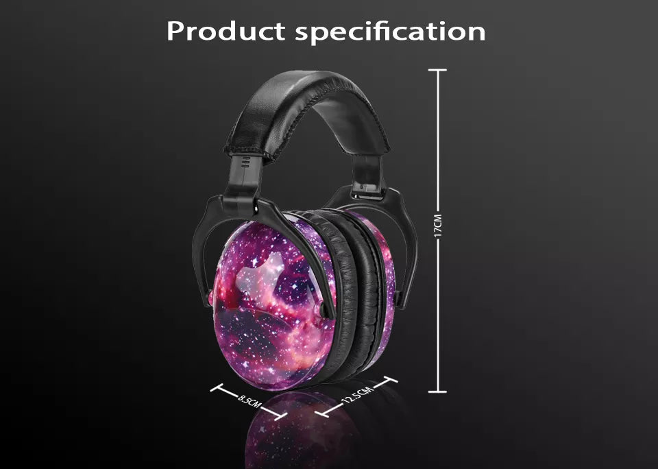 Side view of modern blue noise reduction ear muffs for kids, offering stylish sound protection.