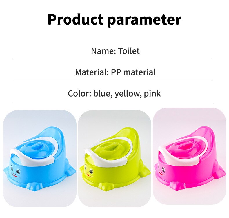 Side view of the portable baby potty training chair, showcasing its ergonomic design and detachable toilet.
