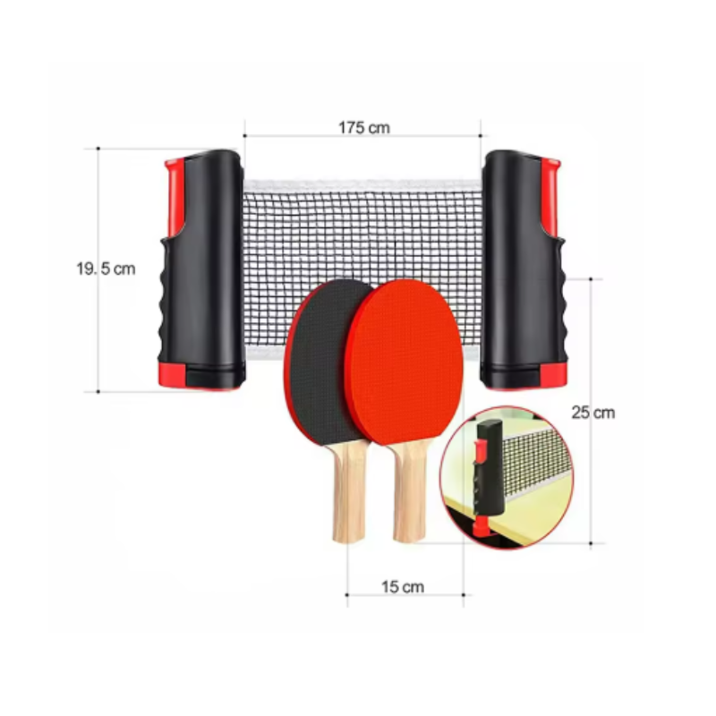 Kids and adults enjoying a game of ping-pong with a portable table tennis set, ideal for quick setup and active play anywhere.