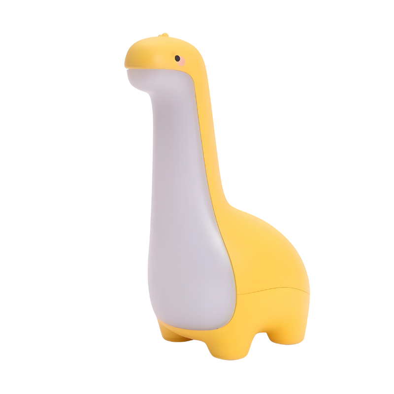 Dinosaur themed night light, a soft LED lamp designed as a sleep aid for kids.