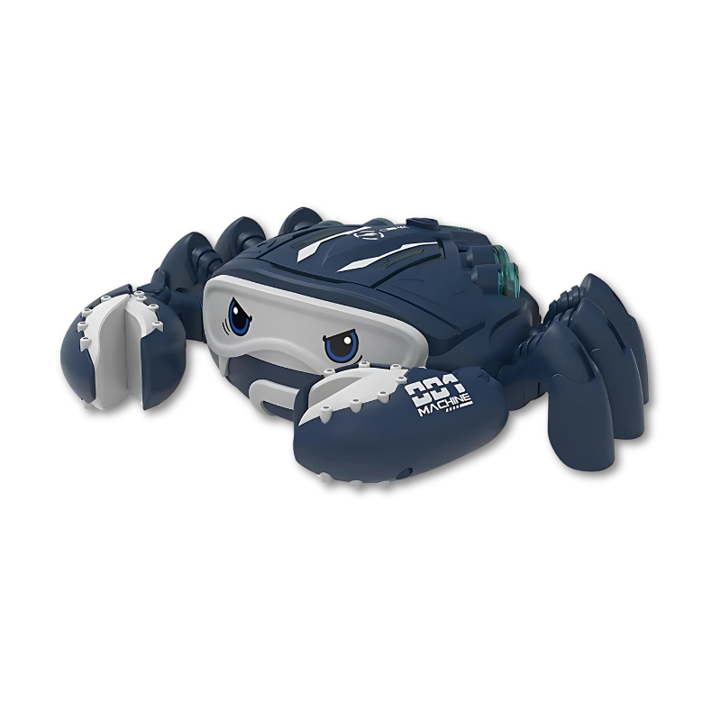 Fun kids toy: red dancing crab with LED lights and water mist, ideal gift.