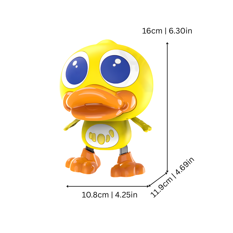 Kids' educational musical duck toy with flashing lights, perfect for lively dancing fun