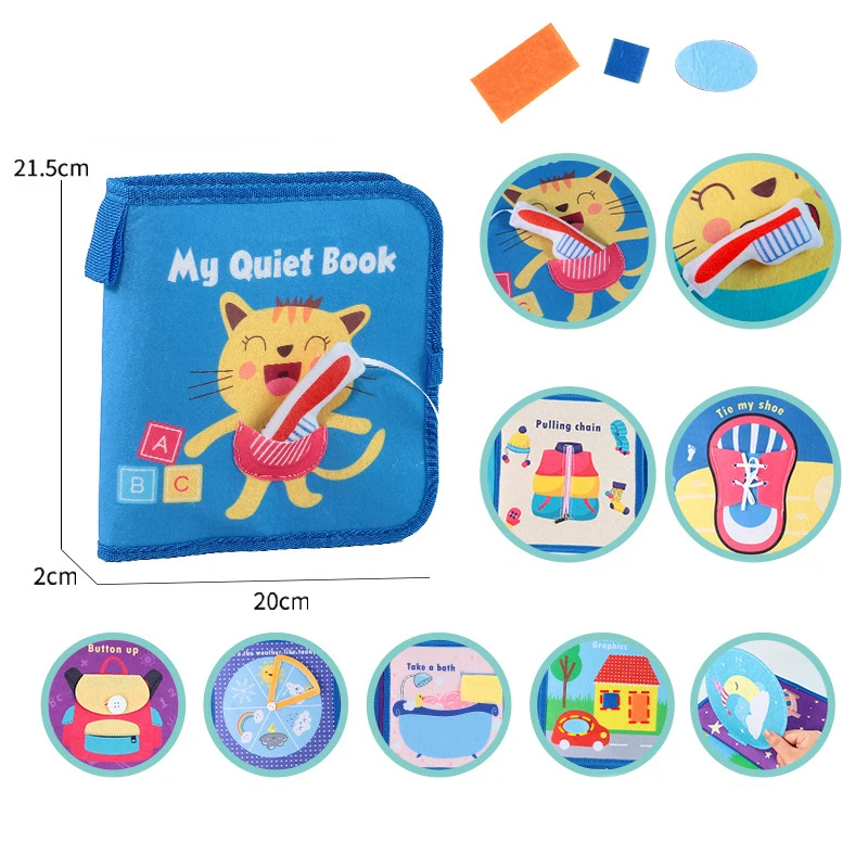 Educational busy book promoting independent play & skill-building, excellent montessori travel toy
