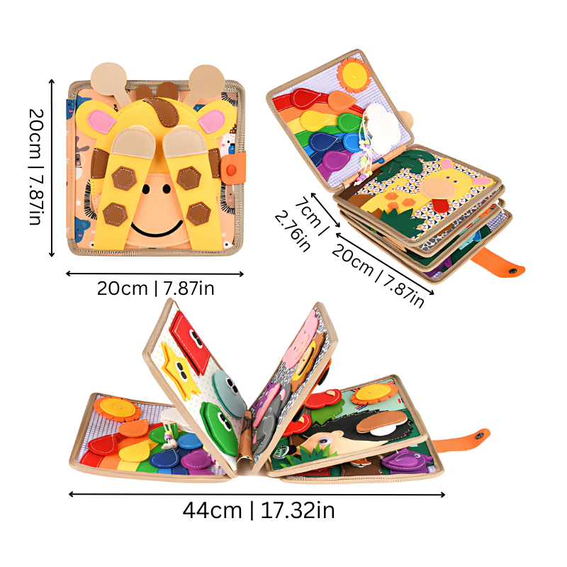 Kids' educational travel toy: Montessori-inspired activity book with engaging tasks for early learning development.