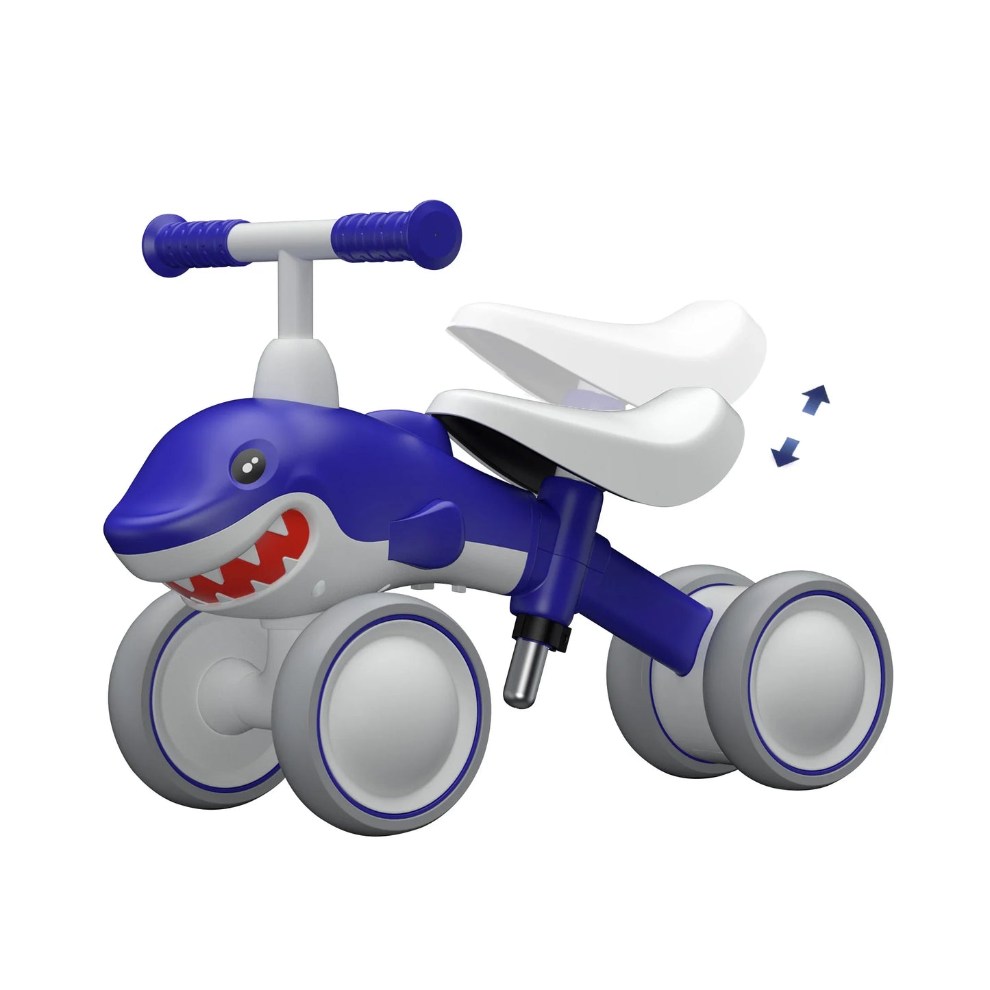 Pink 4-wheel balance bike, a fun and engaging baby toy for 1-3 year old toddlers