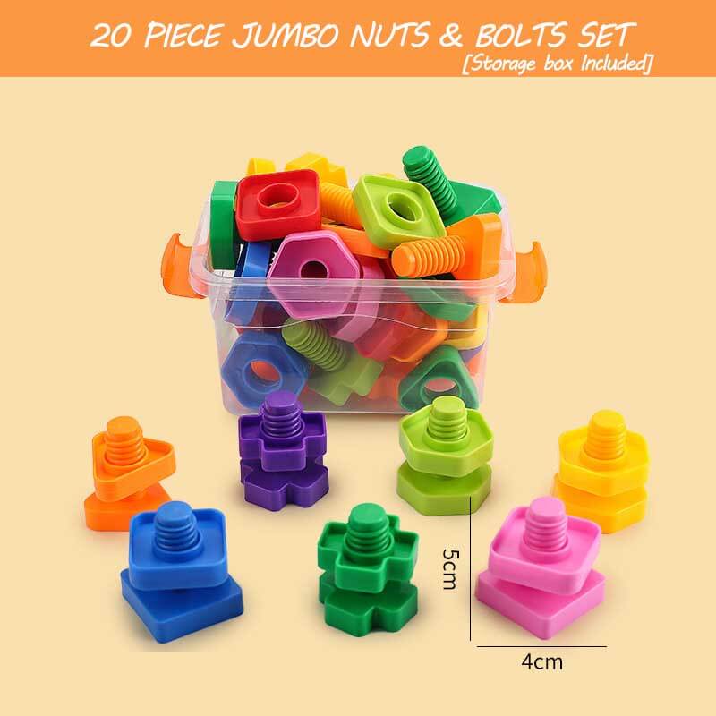 Jumbo Nuts and Bolts puzzle set, an engaging educational toy for young children