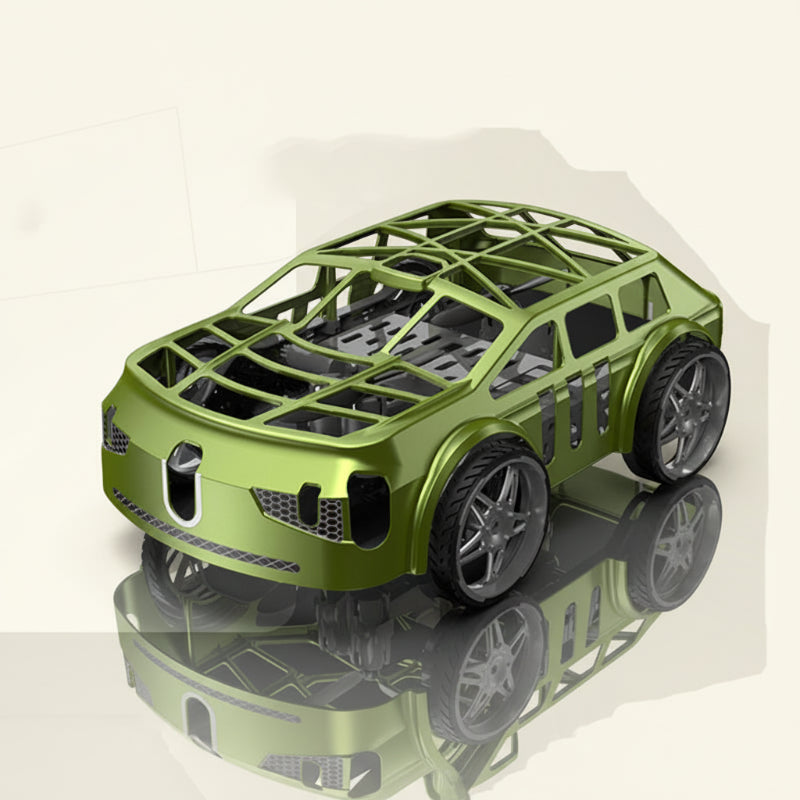 Versatile RC drone toy that transforms into a car, complete with captivating LED lights.