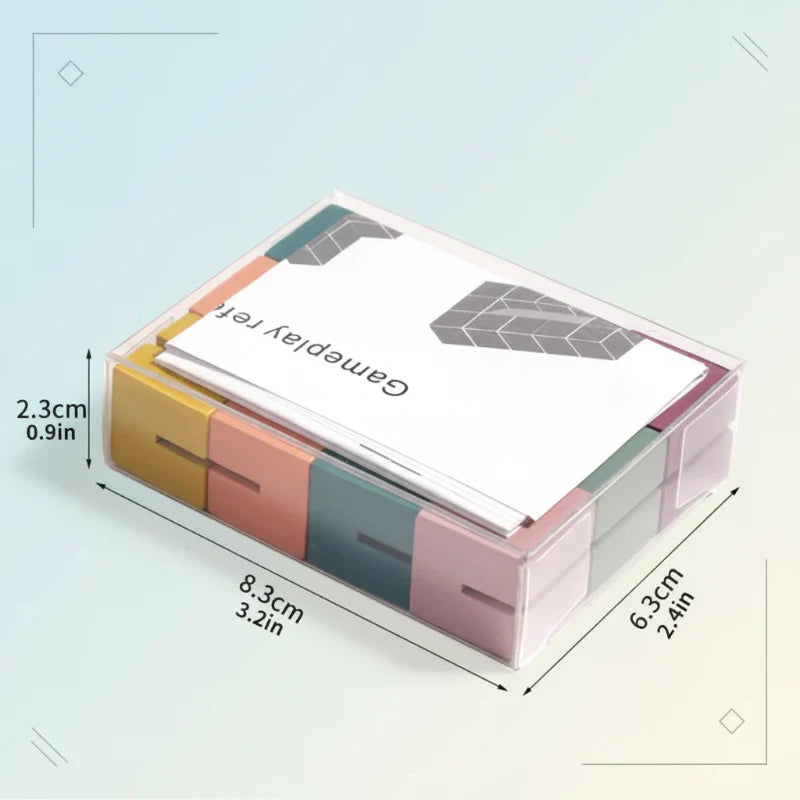 Gift box of unisex 3D wooden building blocks puzzle, an educational brain teaser from natural wood