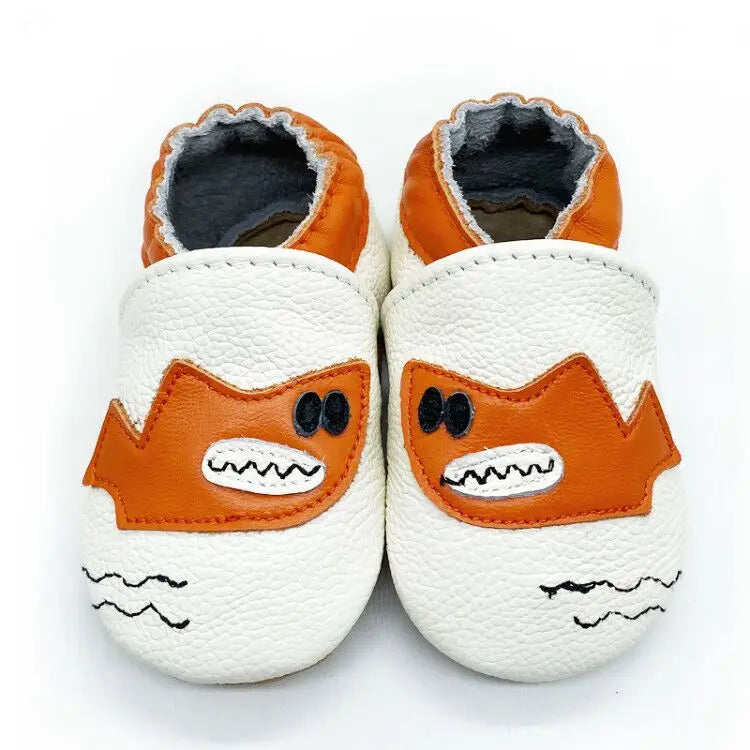 Unisex baby leather booties, soft sole non-slip infant shoes, multiple pairs