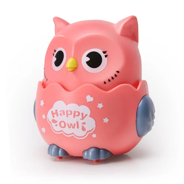 Interactive owl toy car, pull-back feature for kids' independent play, animal educational