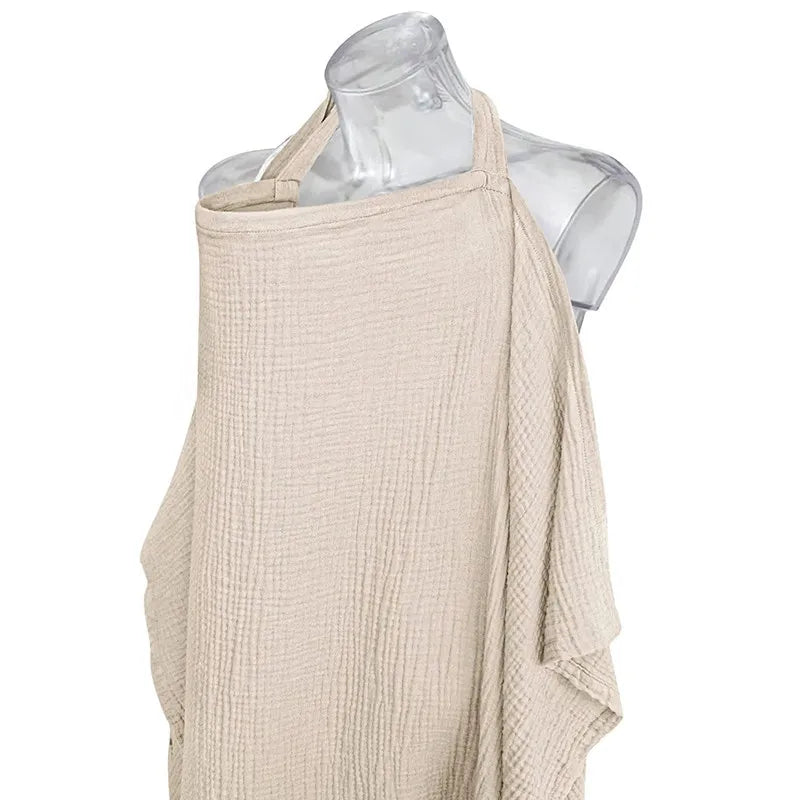 Unisex cotton gauze nursing cover, ideal for discreet and comfortable breastfeeding of infants