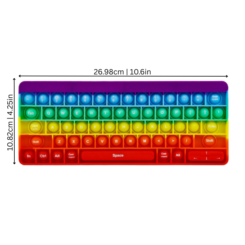 Purple and blue keyboard bubble pop fidget toy, quiet sensory toy for children and adults with anxiety