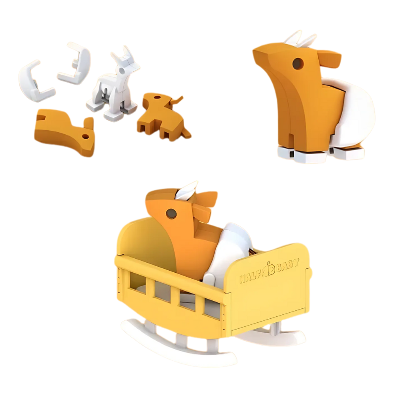 Colorful unisex kids animal snap puzzle toy, educational 3D developmental play set