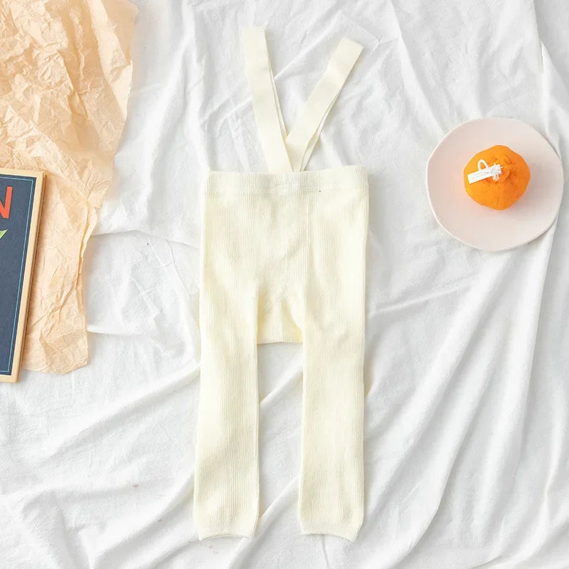 Stylish soft cotton leggings with suspenders, a must-have for toddler and baby wardrobes