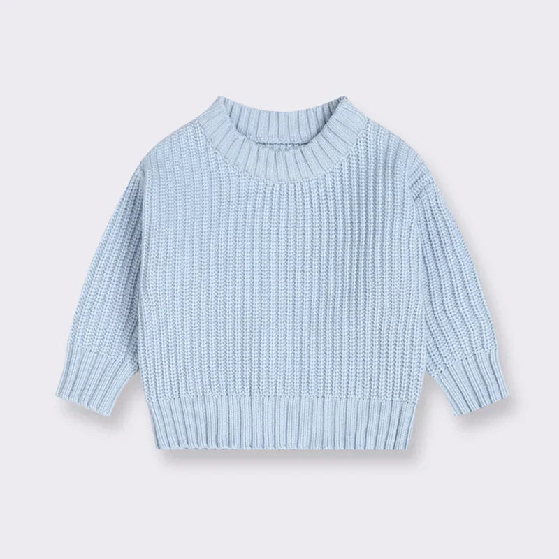 Winter-ready super soft knitted sweater, a versatile unisex long-sleeve option for kids