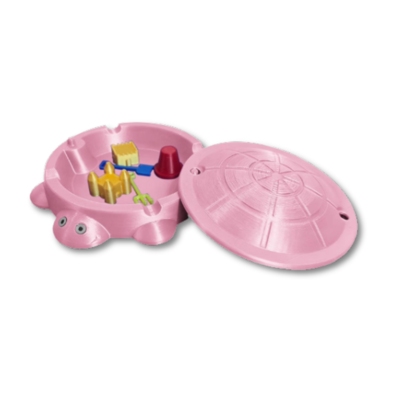 Gift-ready Mini Turtle Sensory Sandbox, a unique turtle toy promoting imagination for all kids.