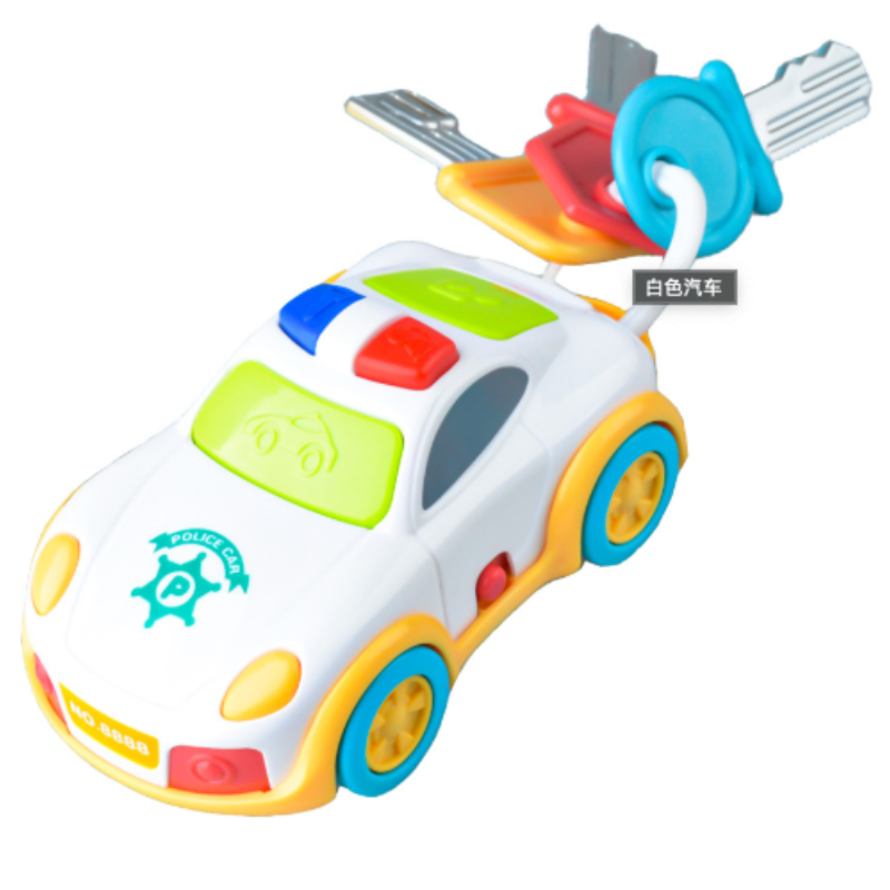 Brightly colored musical baby key and remote toy, ideal for sensory exploration and pretend play