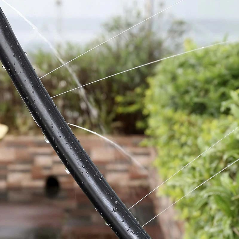 Close-up of a durable polyethylene trampoline sprinkler, essential kids water toy for hot days.