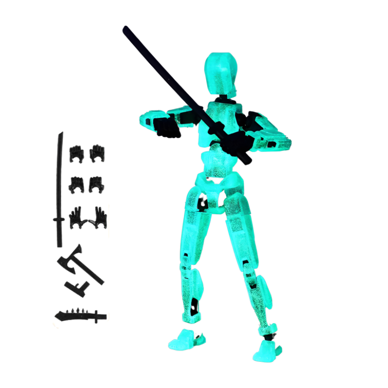 Unisex Posable Articulated Robot Toy Figure with multiple points of movement, enhancing storytelling