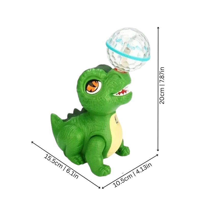 Interactive kids' electric dino ball, lights up and plays music, encouraging active play and indoor fun for toddlers.