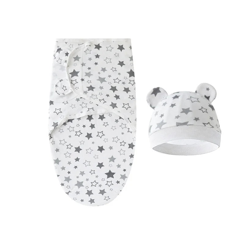 Collection of colorful adjustable newborn swaddle blankets, made from soft, hypoallergenic cotton.