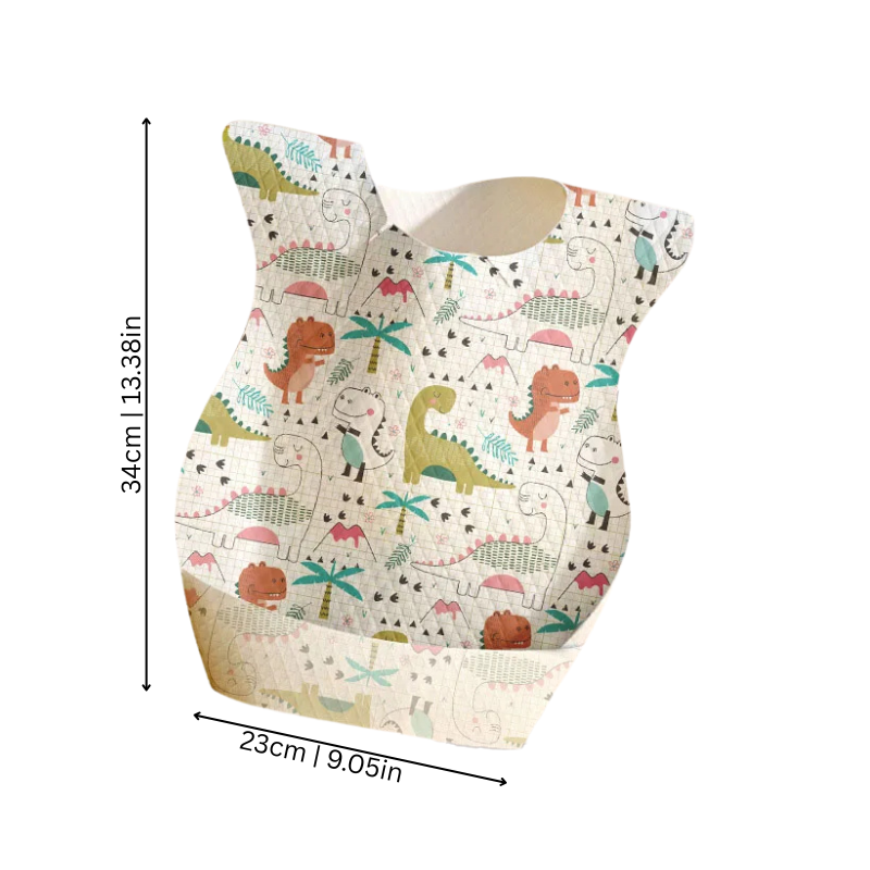Disposable baby bibs in a 10-pack for infants, featuring waterproof material for easy cleanup.