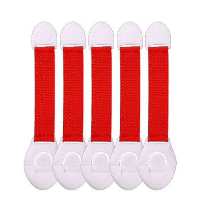Durable 10-pack child safety cabinet locks for baby proofing. Strong adhesive, no drilling. Multi-purpose.