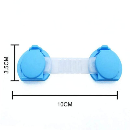 Baby proofing drawer locks (10-pack) with strong adhesive for child safety. No drilling needed for home security.