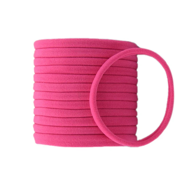 Ten vibrant soft nylon headbands, versatile baby and toddler accessories
