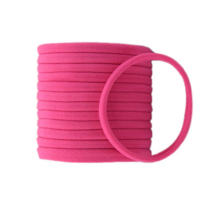Ten vibrant soft nylon headbands, versatile baby and toddler accessories