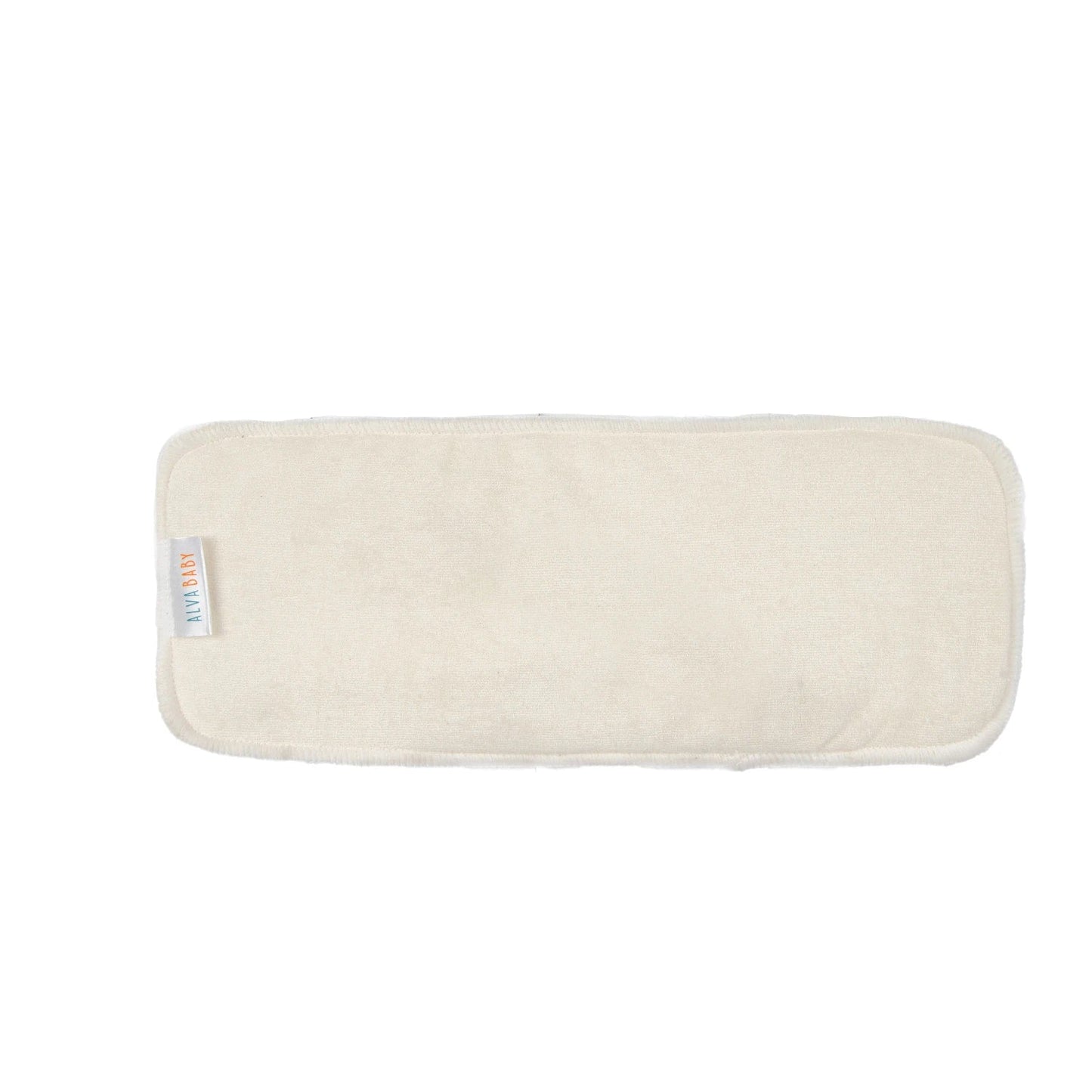 Close-up of a single reusable bamboo diaper insert, showing texture and absorbency