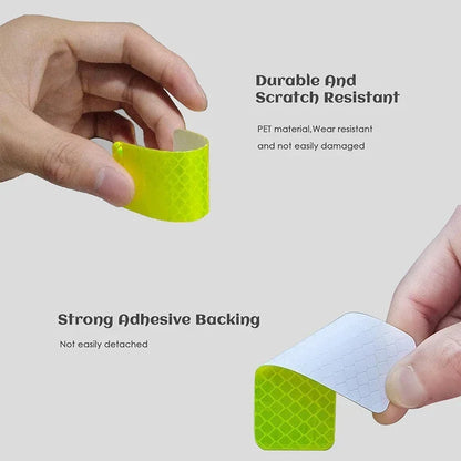 High visibility reflective stickers for bike safety, 10-pack, easy application