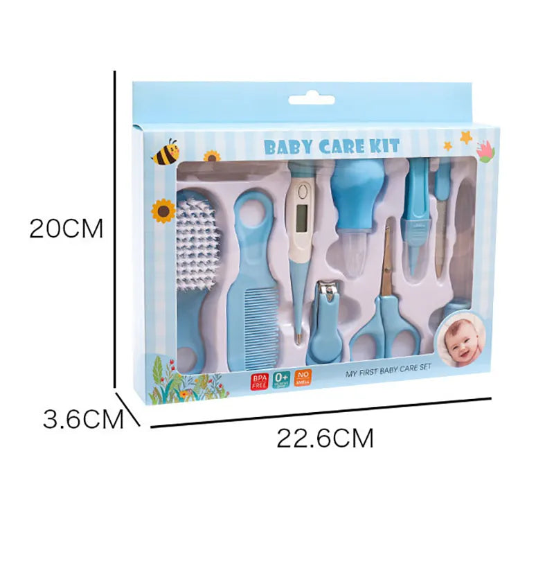 Baby bath time essentials: soft hair brush and comb from a 10-piece grooming kit