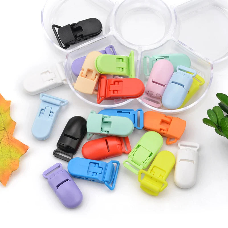 10-piece set of colorful silicone bead baby pacifier clips for infants