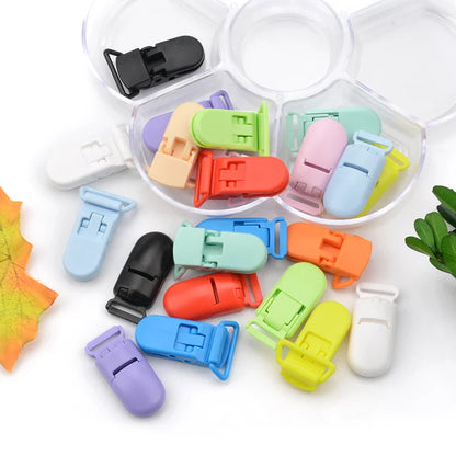 10-piece set of colorful silicone bead baby pacifier clips for infants