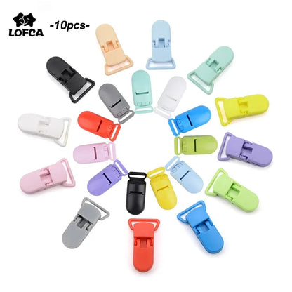 Assorted vibrant baby pacifier holders with silicone beads, perfect for nursing