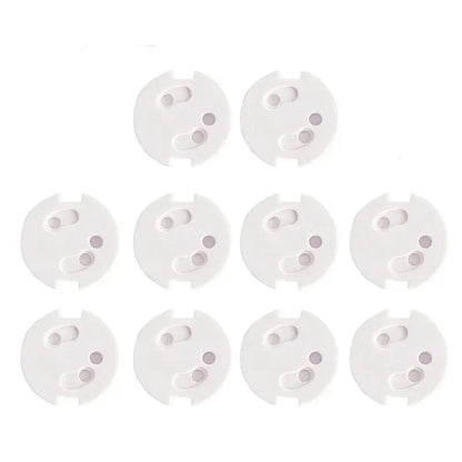 Set of white electrical outlet plug covers, child safety gear for home baby proofing
