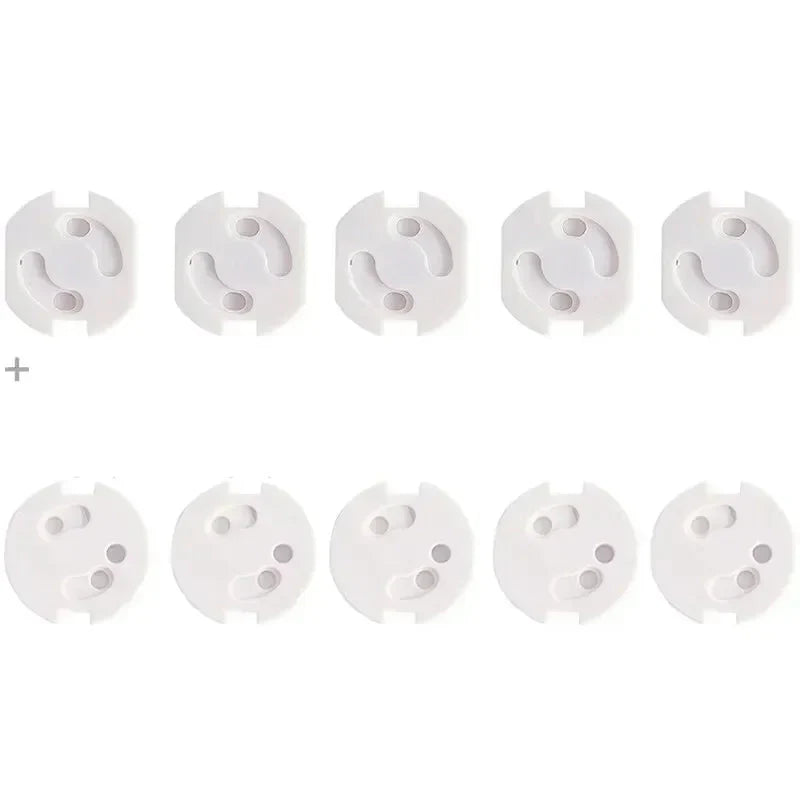 Seamless white baby safety socket cover blending into a wall, protecting electrical outlets