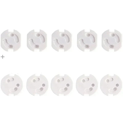 Seamless white baby safety socket cover blending into a wall, protecting electrical outlets