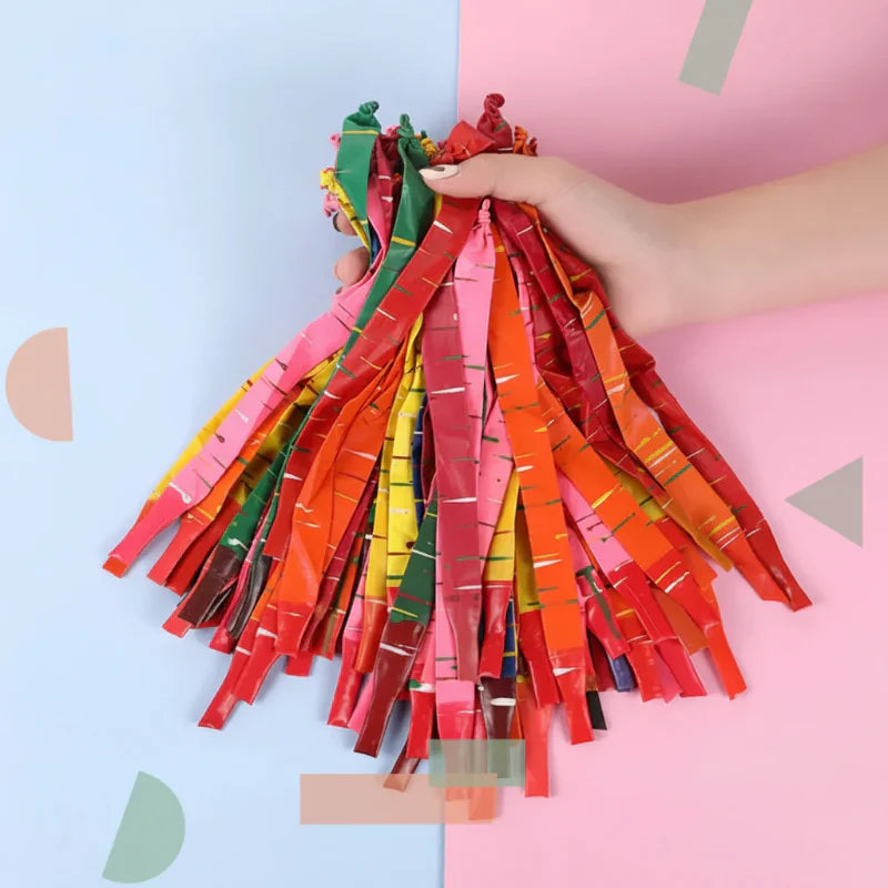 Close-up of a variety of colorful party balloons, ideal for decoration and activity toy fun