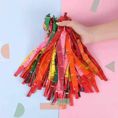 Close-up of a variety of colorful party balloons, ideal for decoration and activity toy fun