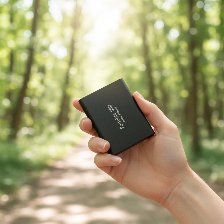 128TB High-Speed External SSD for rapid data backup & portable storage. Compact solid state drive.