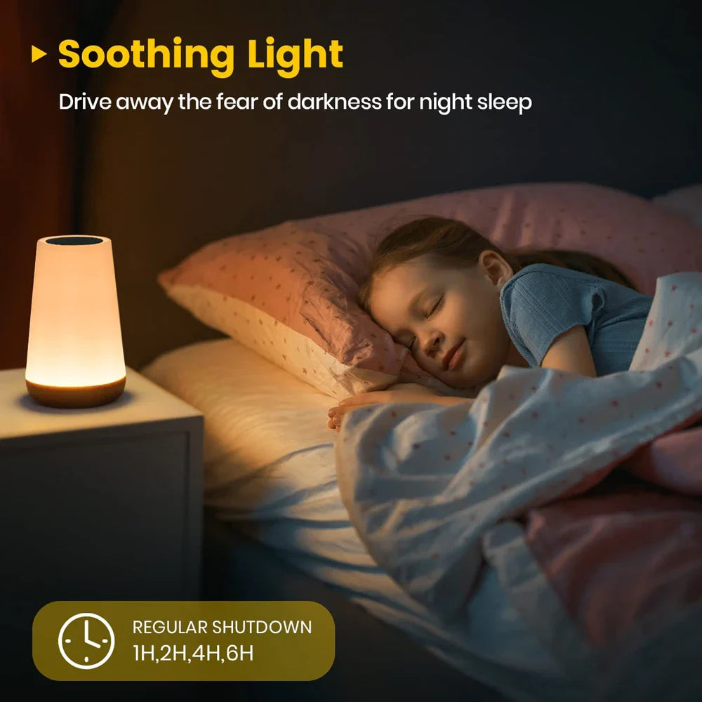 Modern ambient LED night light, 13-color RGB, with both touch sensor and remote for convenience