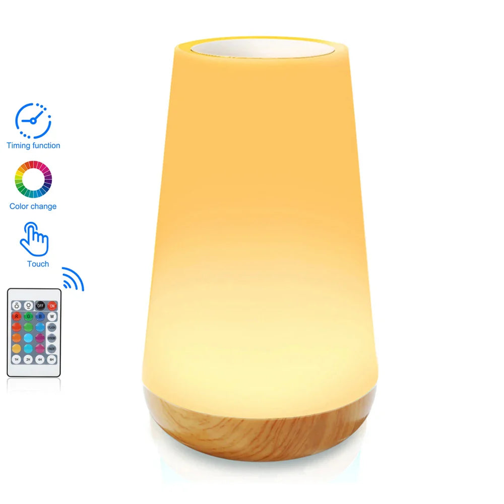 Home decor colorful lamp: 13-color RGB LED night light with touch and remote light adjustments