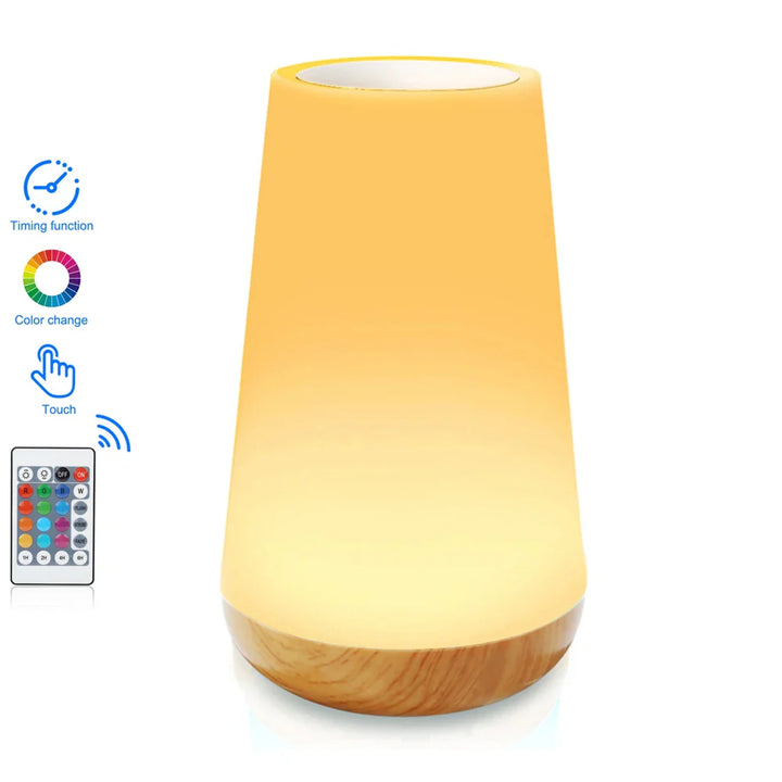 Home decor colorful lamp: 13-color RGB LED night light with touch and remote light adjustments