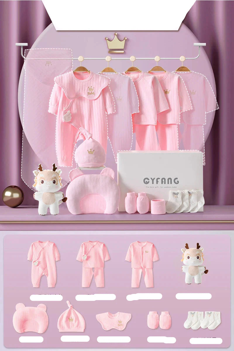 Baby shower ready: 20-piece newborn clothes set for 0-3 months, includes all essential cotton garments.