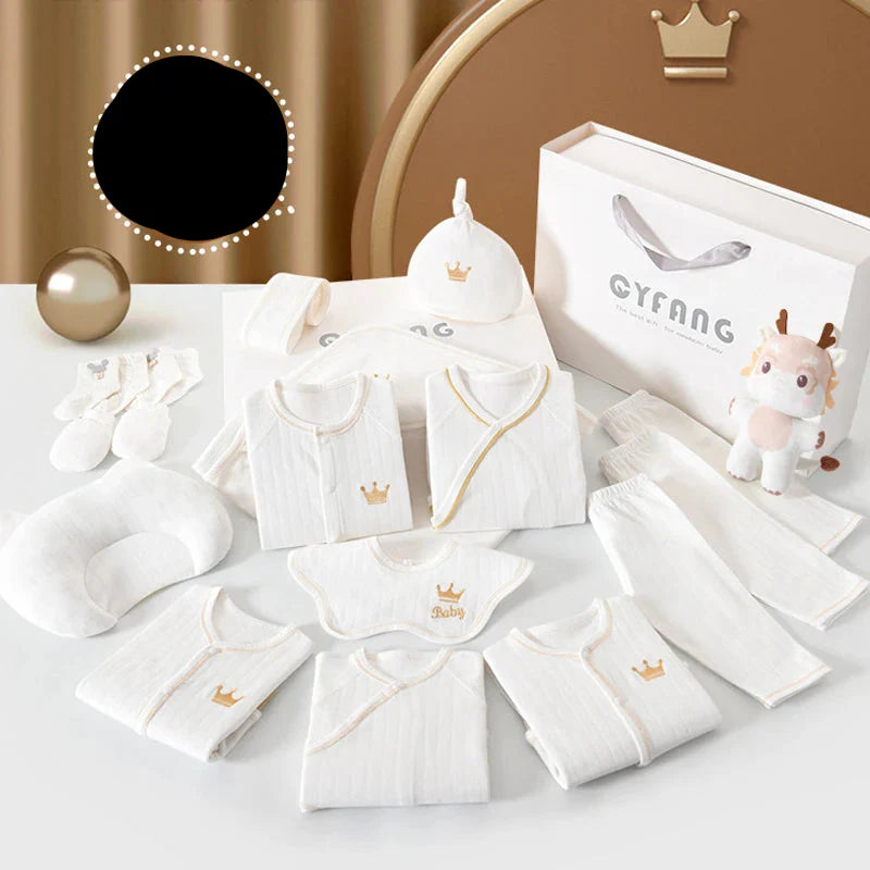 Spring baby layette: 18-piece cotton clothes set for newborns 0-3 months, ideal for new parents.